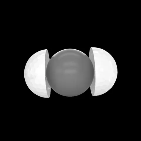 Two Piece Surlyn Practice / Range Golf Ball Angle 2